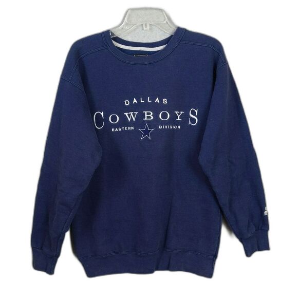 Starter Dallas Cowboys Eastern Division Blue Crewneck Sweatshirt Adult M Vintage - Picture 1 of 5